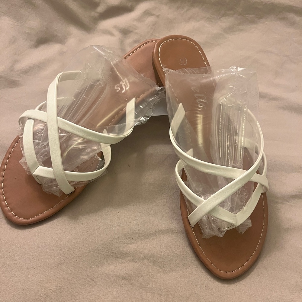 Women's White Strappy Sandals
